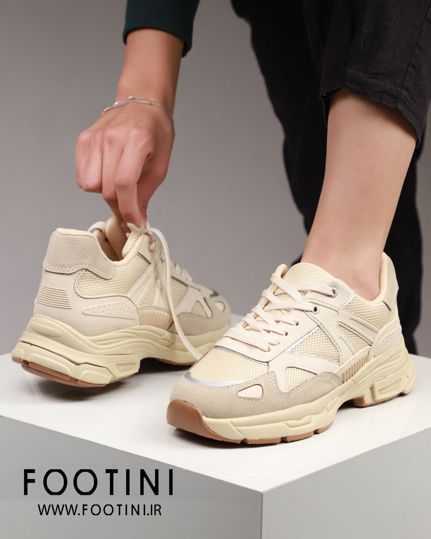 کتونی-اویشو-کرم-فوتینی کتونی راحتی اویشو رنگ کرم - Image 1