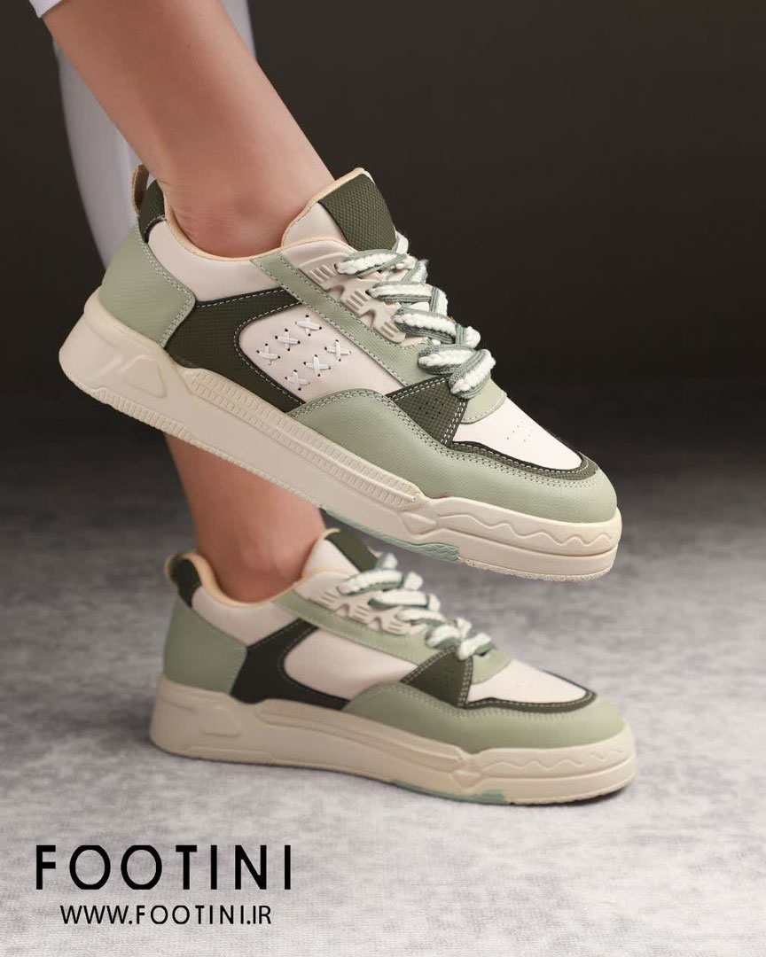 ونس راحتی گندمی رنگ کرم-سبز