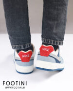 کفش کتونی مردانه نایک SB سفید آبی نمای پشتی