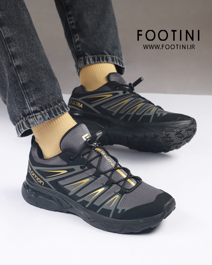 کفش کتونی مردانه salamon NX80-مشکی طلایی