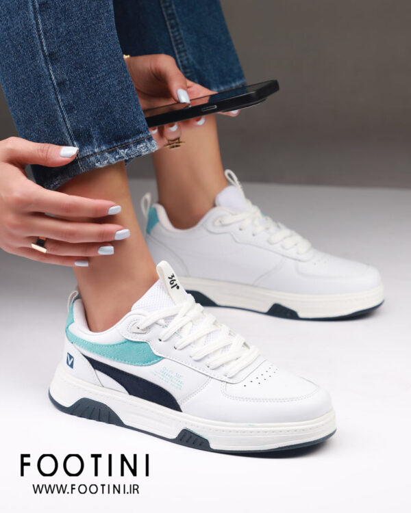 کفش کتونی زنانه 361 مناسب روزمره سبک و راحت سفید آبی