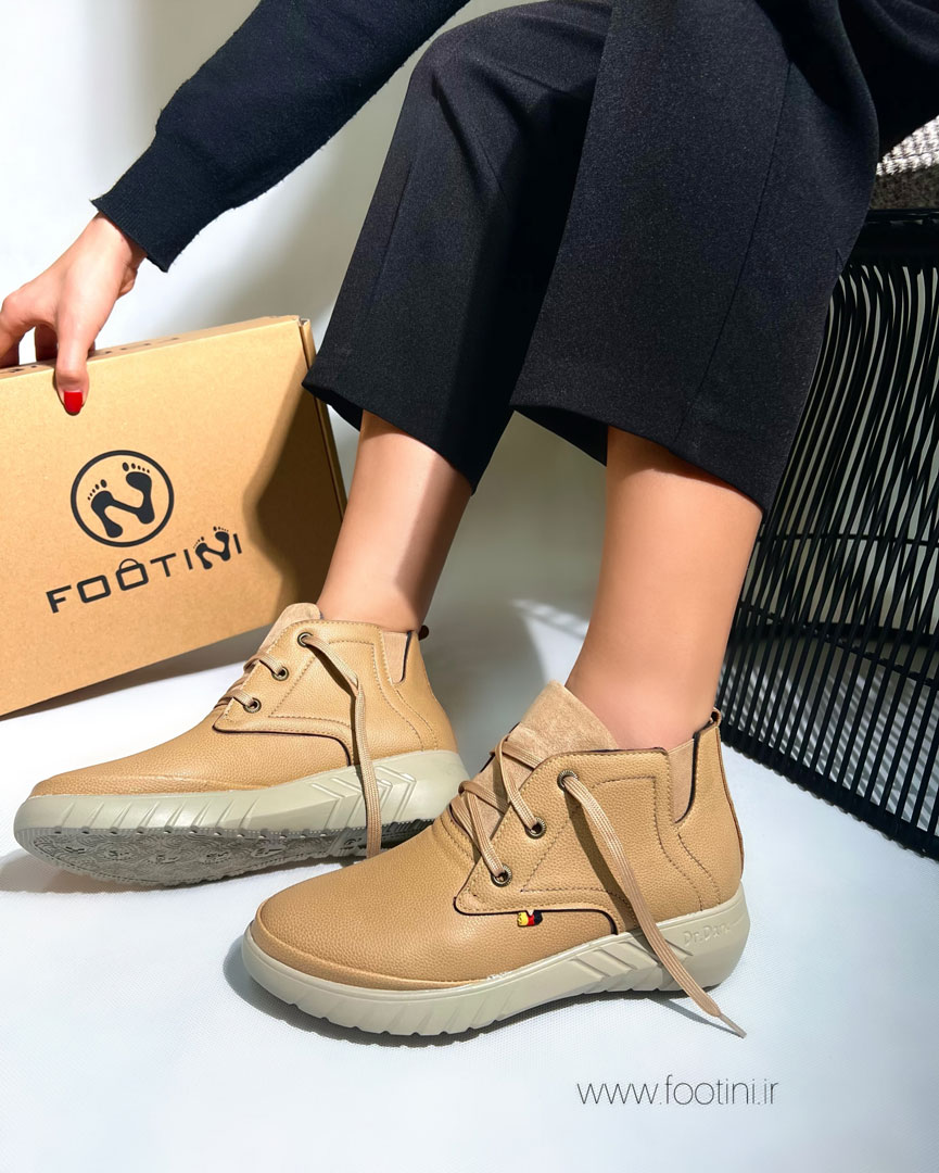 کفش نیم بوت زنانه Dr dark-کرم