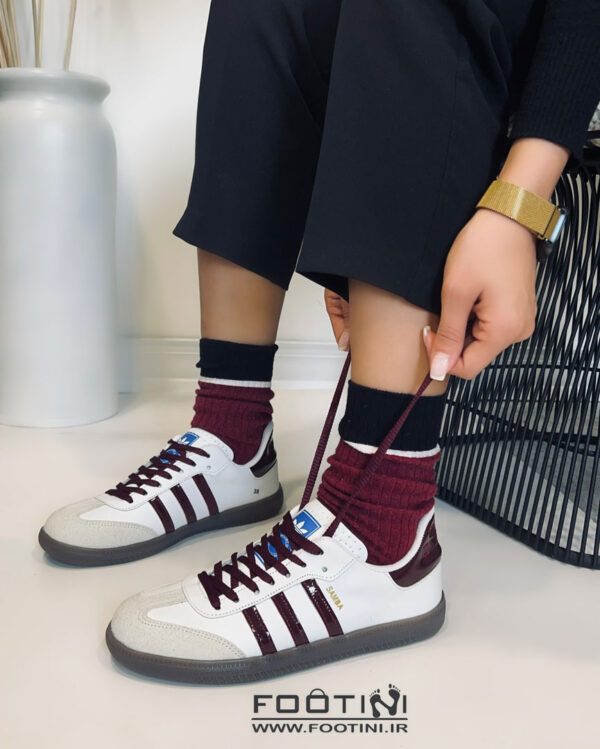 کفش کتونی زنانه Adidas Samba-سفید-زرشکی