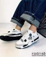 کفش کتونی زنانه ML jordan 4-سفید مشکی