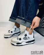 کفش کتونی زنانه ML jordan 4-سفید مشکی
