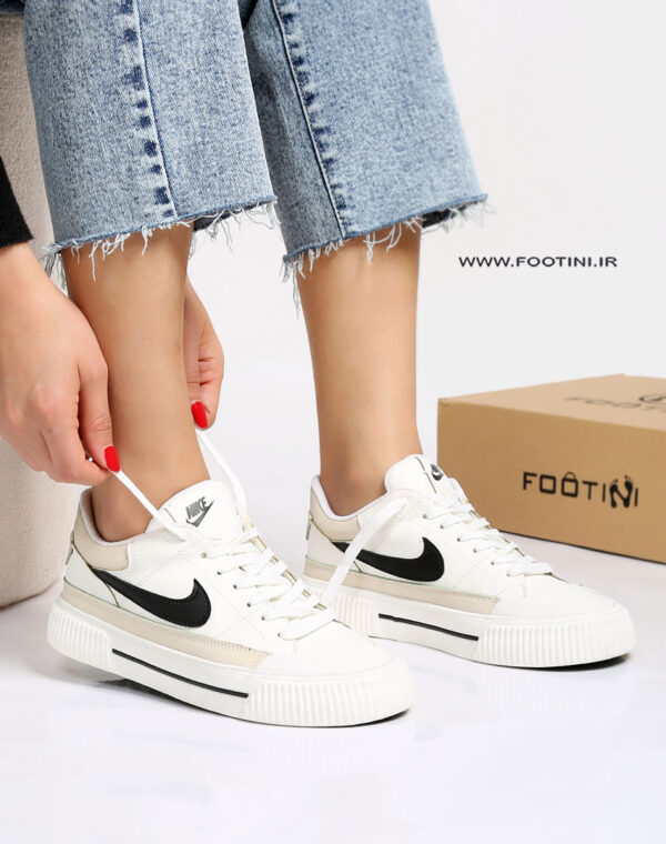 کفش کتونی زنانه Bd nike 915-سفید مشکی