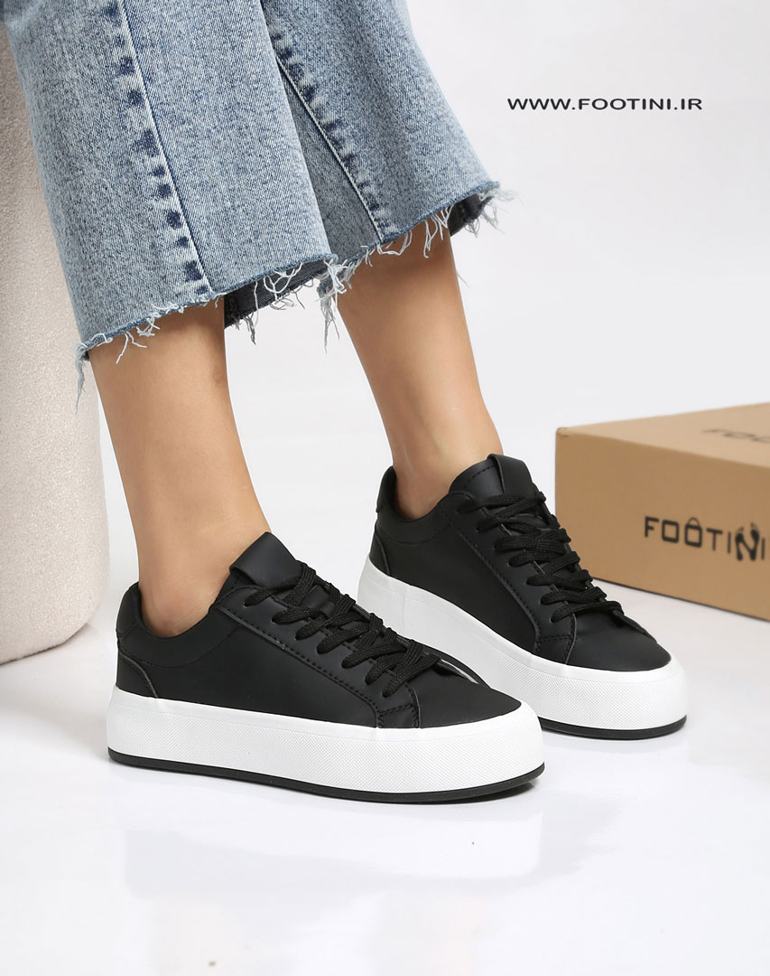 womens-sneakers-simple-945-black-white کفش کتونی زنانه Bd simple945-مشکی سفید