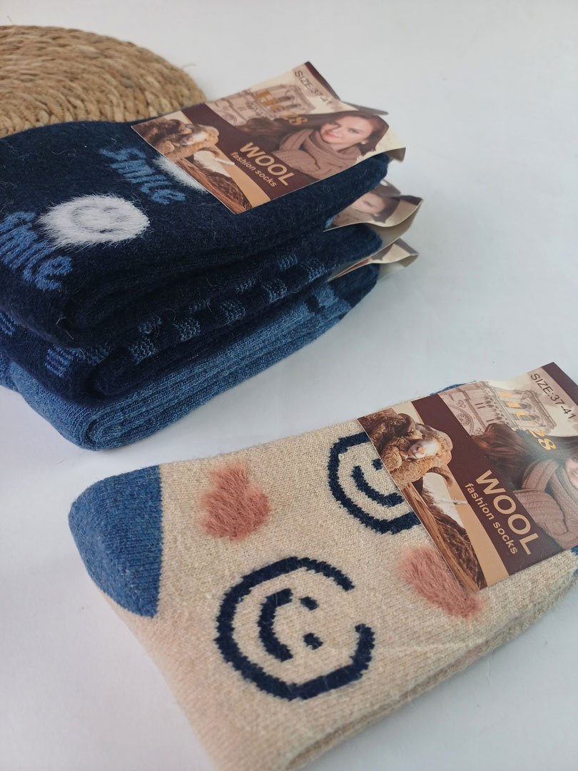 جوراب زنانه ساق دار پشمی ZA smile-فوتینی